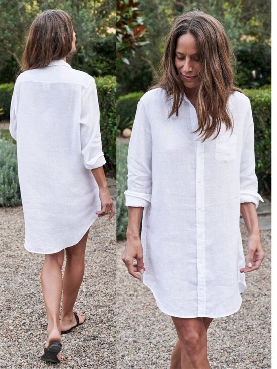 Frank & Eileen Dresses & Skirts - Frank & Eileen Mary Linen Mini Dress White Classic Italian Shirtdress Size S